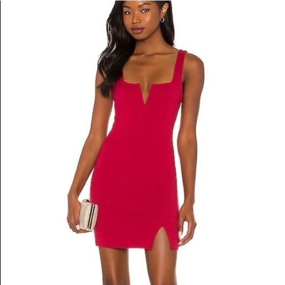 Lovers and Friends Draya Mini Dress in‎ Merlot Red Zip Up Bodycon Size Small NWT